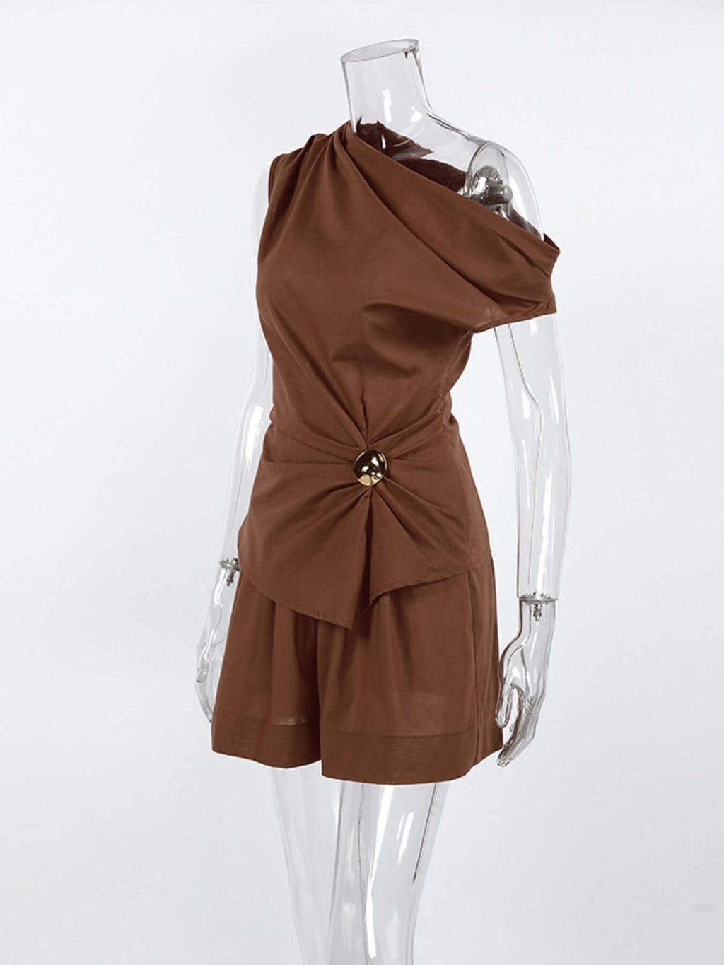 One-Shoulder Top and Shorts Set