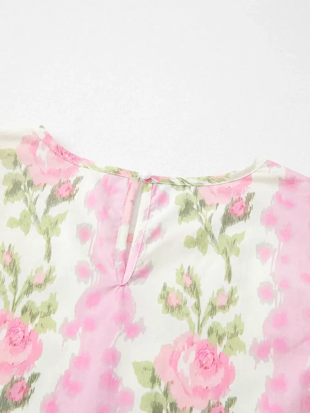 Florale Baumwoll-Rüschenbluse