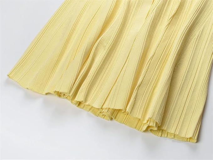 Butter Yellow Maxi-Kleid gerippt