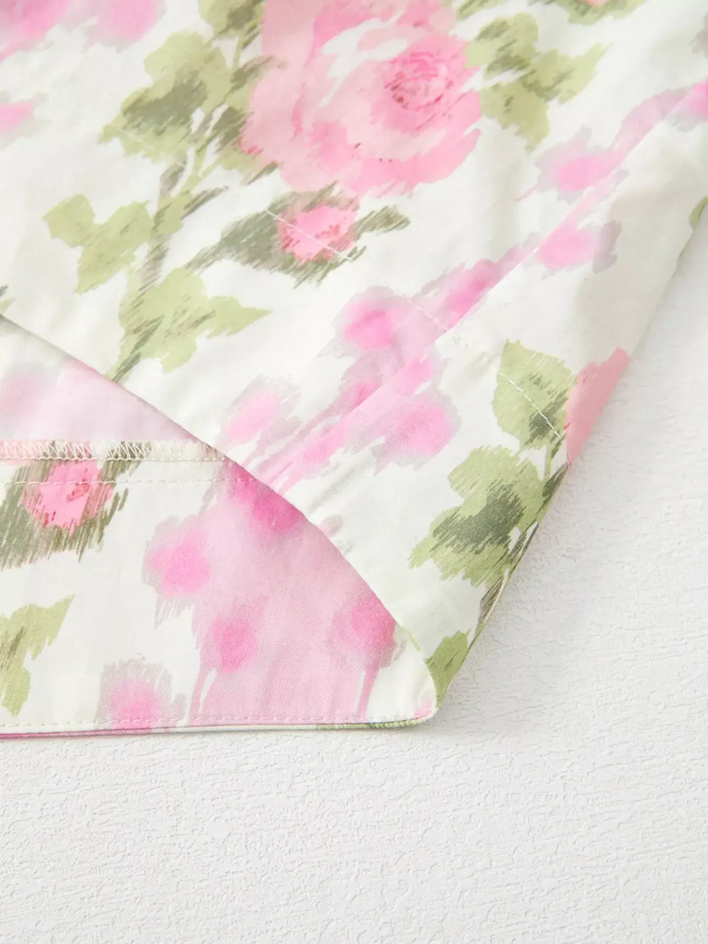 Florale Baumwoll-Rüschenbluse