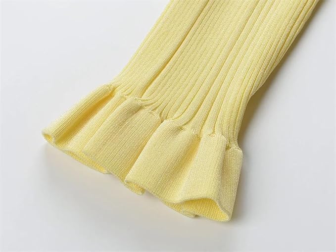 Butter Yellow Maxi-Kleid gerippt