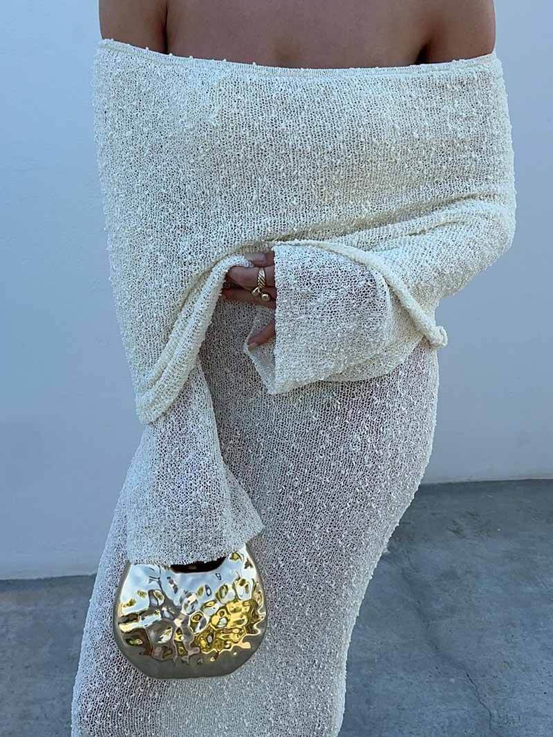 Marissa Bouclé-Maxikleid