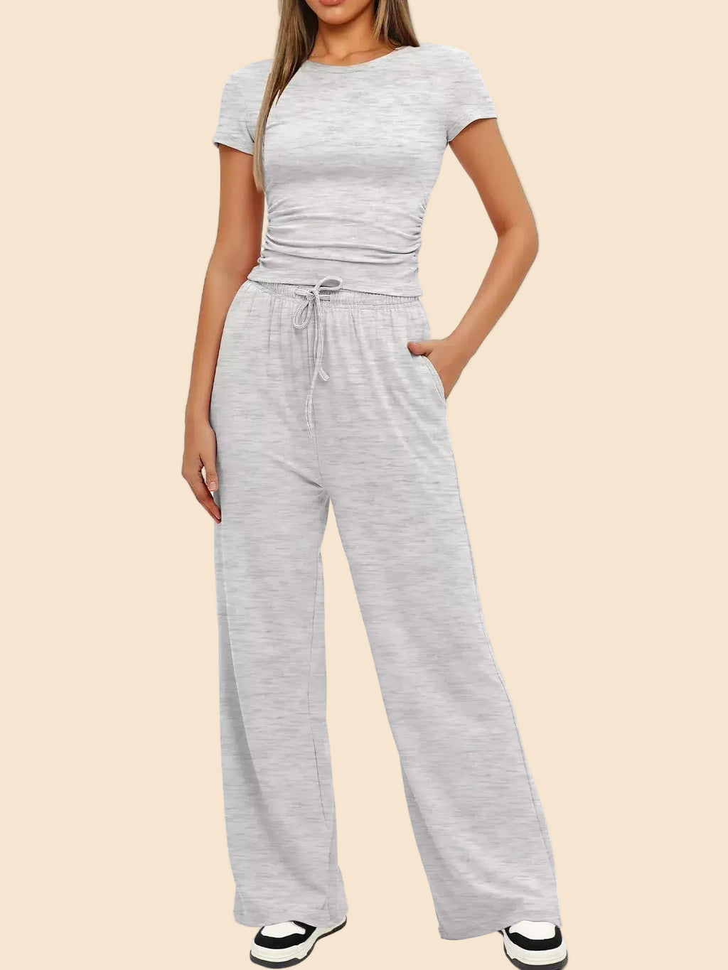 Short Sleeve Top and Drawstring Pants Set bdbec69f92c54eb0aaef64c646283029-Max-Origin