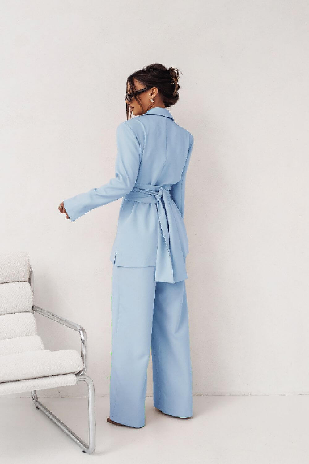 Damen Set in Babyblau – Schicker Zweiteiler mit weiter Hose für Frühling und Sommer
