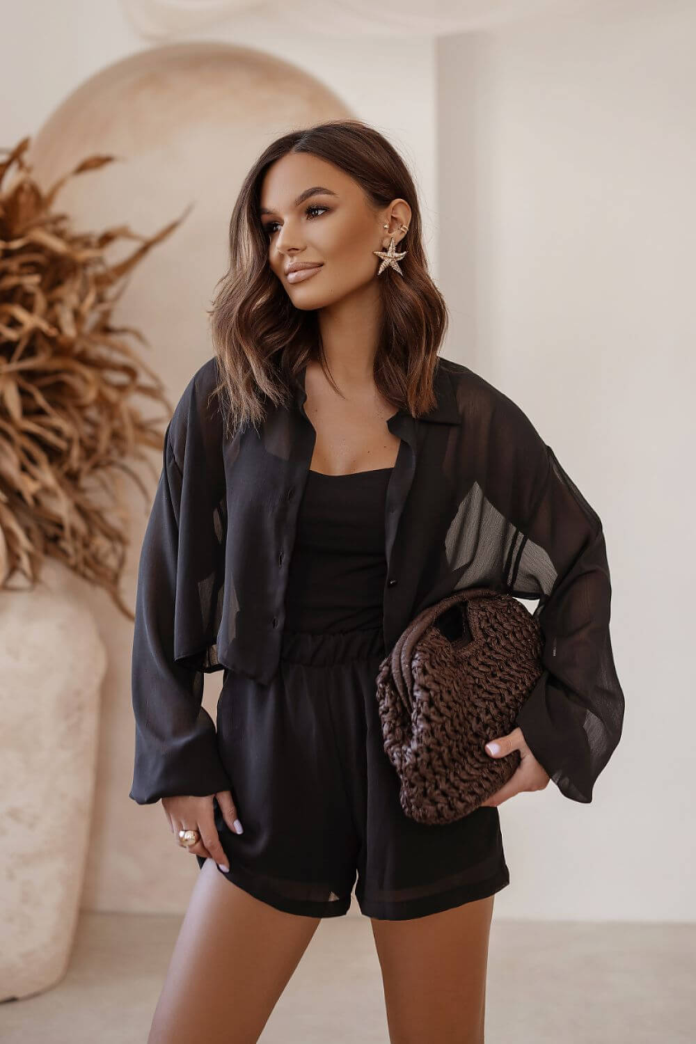  Business Outfit Damen Schwarz 3-teilig – schicker Hosenanzug Style