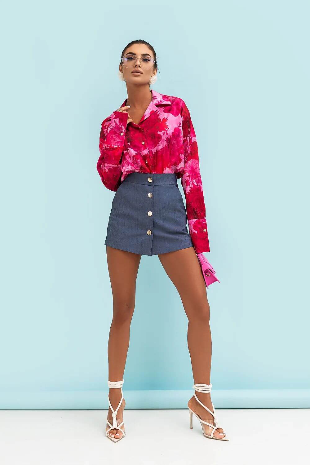 Elegante Langarm Bluse fuchsia – Schicker Damen-Look für besondere Anlässe – Veloralux