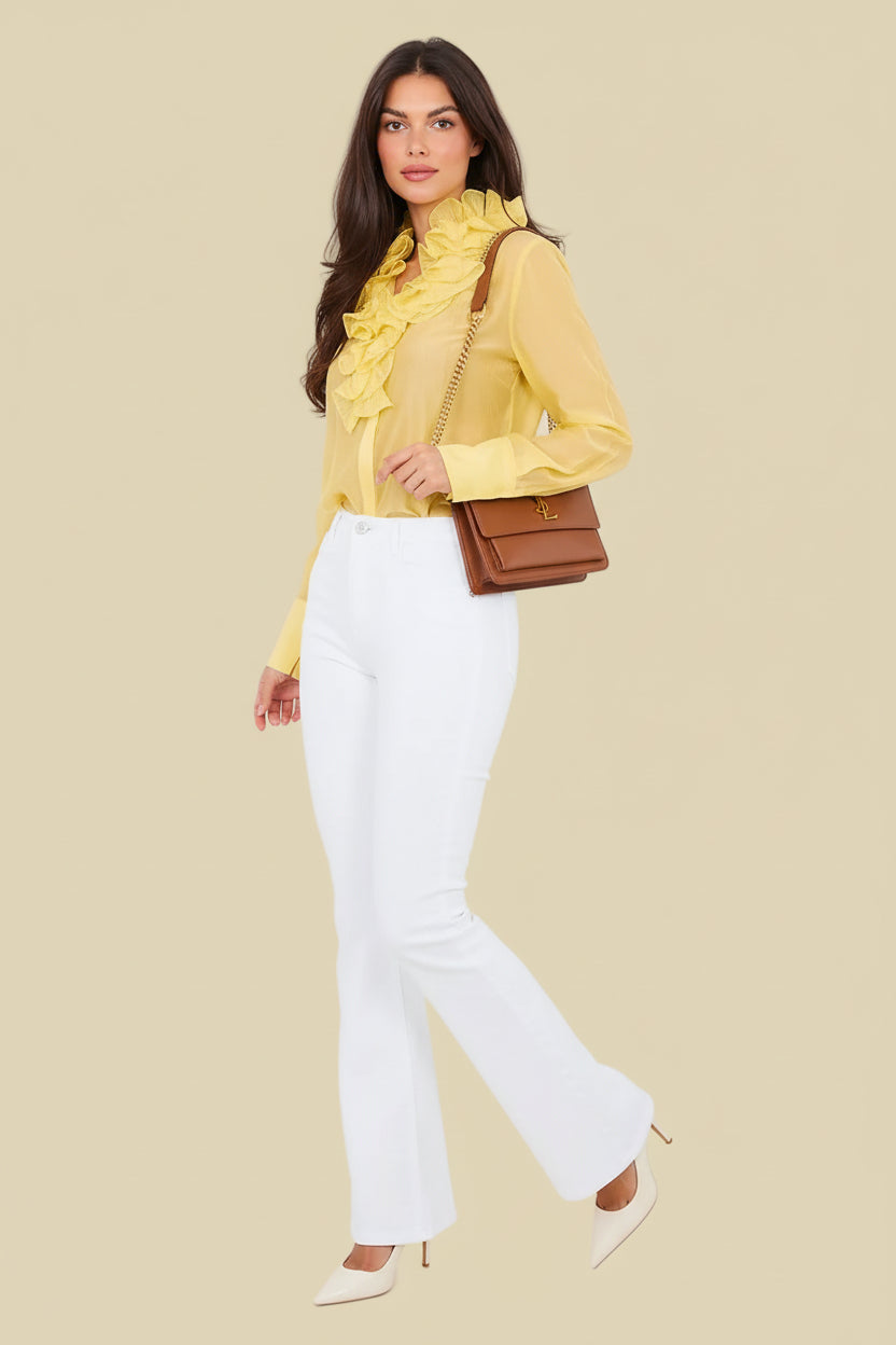 Elegante weiße Damenjeans Slim Fit aus Baumwolle von Veloralux.