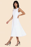 Nife Aura Midi-Kleid Beige A-Linie Vorderansicht