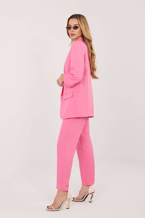Zweiteiler Damen festlich in Rosa mit Blazer und Stoffhose – Velora Lux Fashion