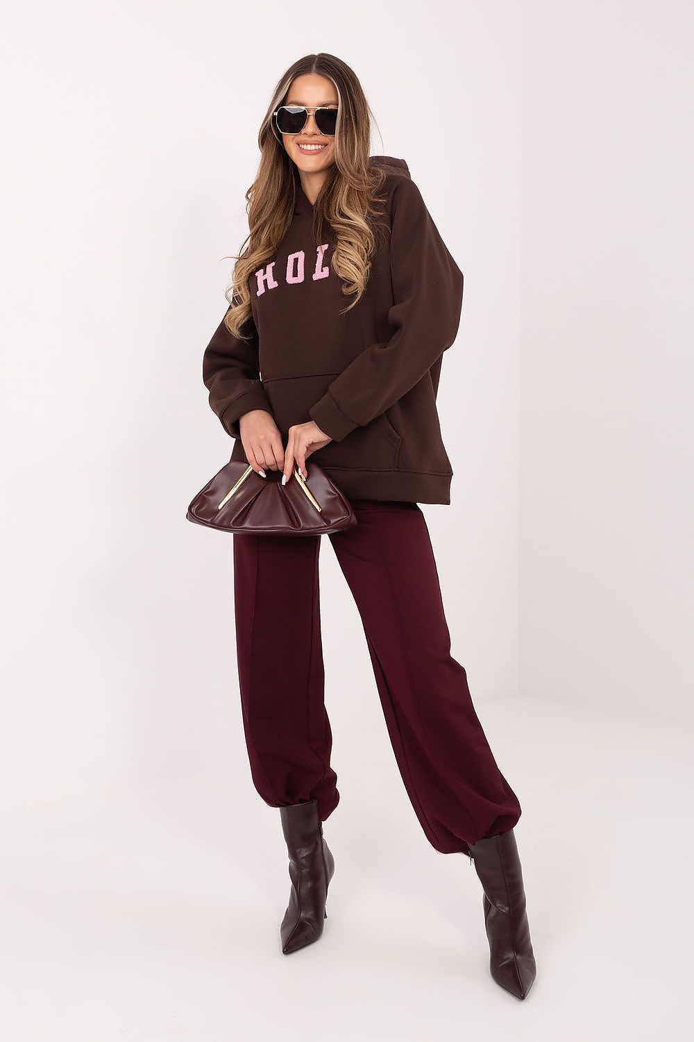  Dunkelbrauner Damen Kapuzenpullover Rue Paris Modell 226317 – Velora Lux