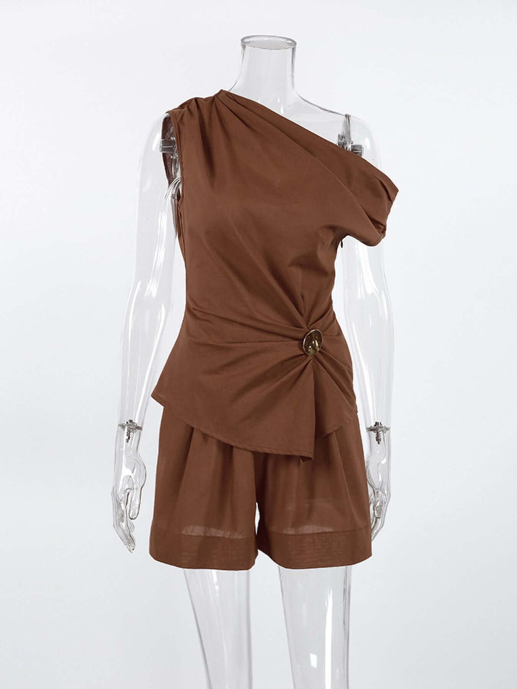 One-Shoulder Top and Shorts Set