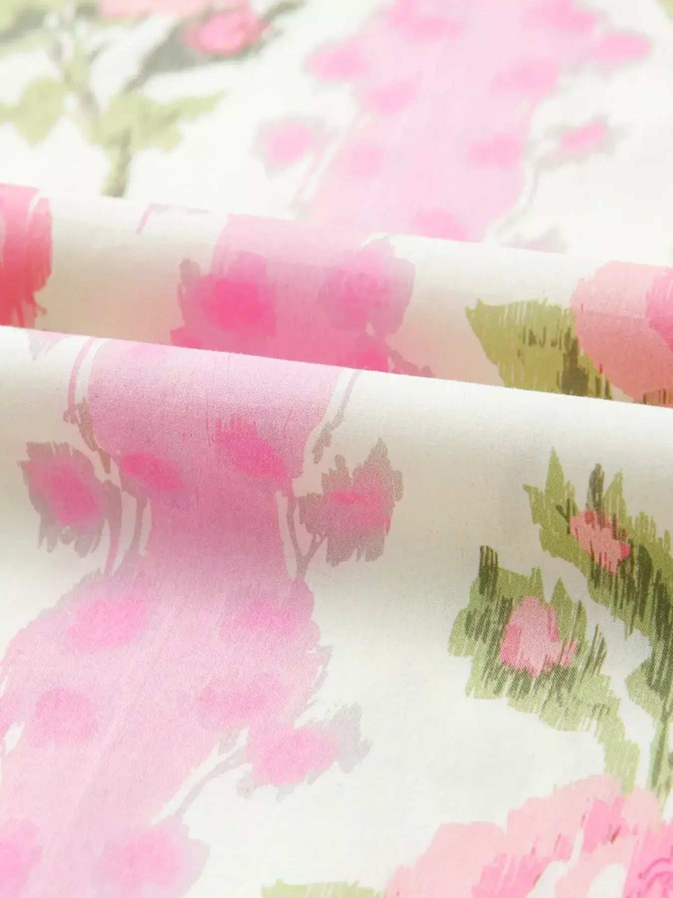 Florale Baumwoll-Rüschenbluse