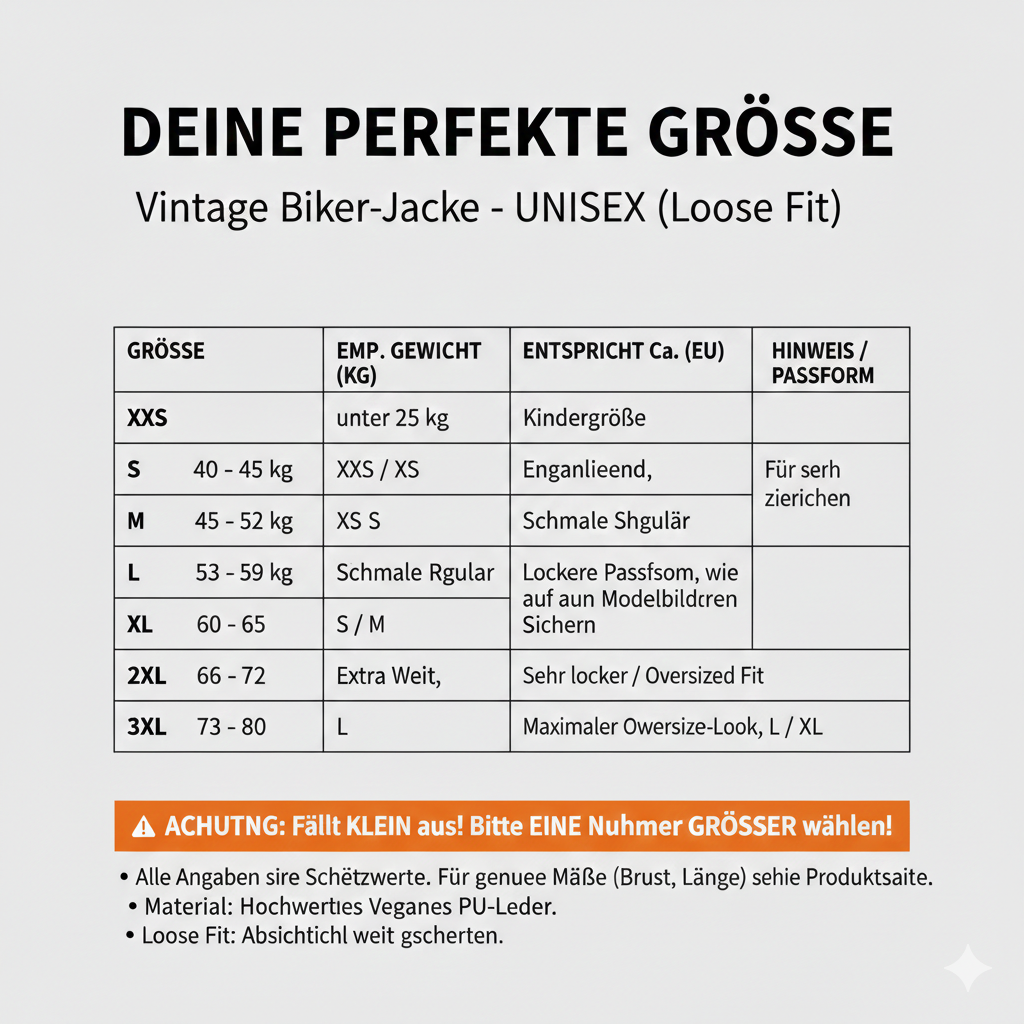 Oversized Vintage Biker-Jacke